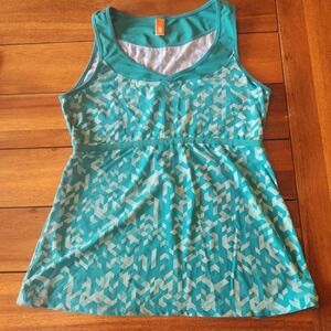 Lucy Tank, Teal, Moisture Wicking, Breathable, Stretch, Elastic Waist,‎ Size L
